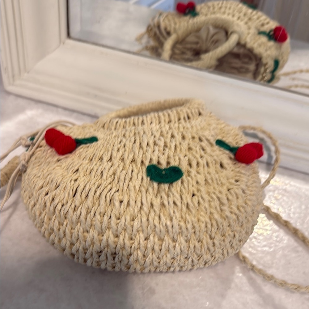 REVOLVE Cream and Red Mini Bag with Whimsical Fruit Design - Picture 7 of 7